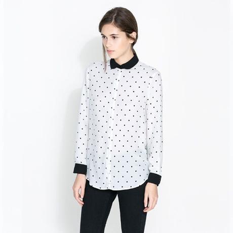 BLUSAS CON LUNARES BLANCO Y NEGRO