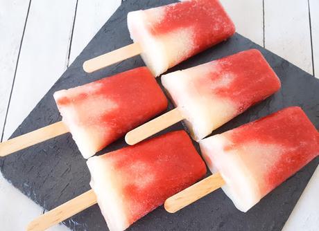 sorbete de fresas y piña