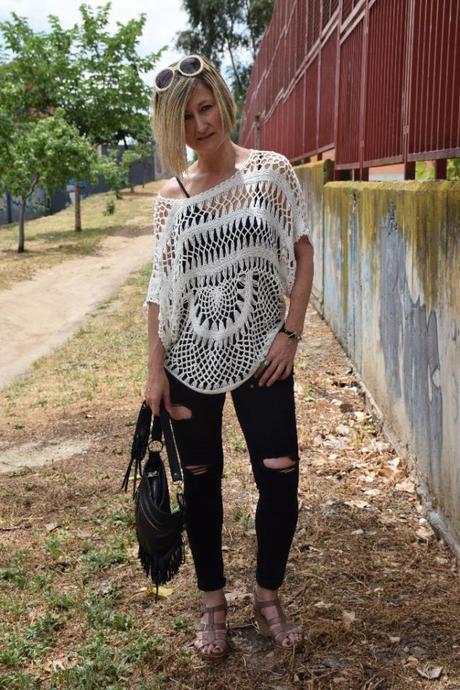 Crochet oversized top