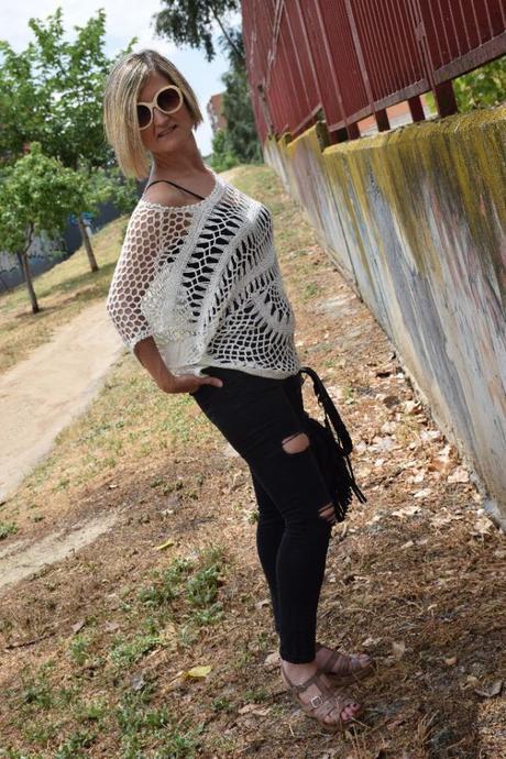 Crochet oversized top