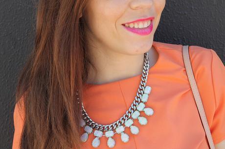 Orange + Fucsia Necklace Happiness Boutique