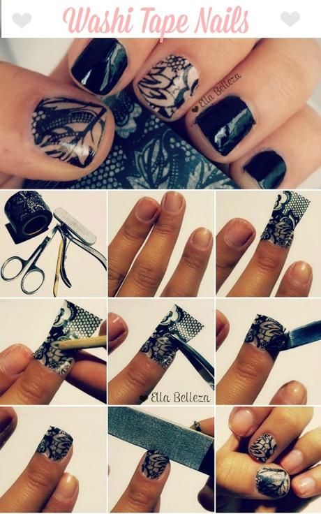 washi tape nails