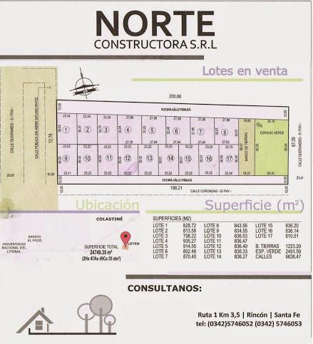 Loteo del Sol, Pre Venta en Colastiné Norte