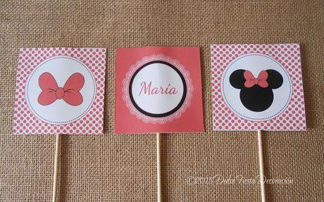 Kit de decoración personalizada Minnie y Mickey Mouse