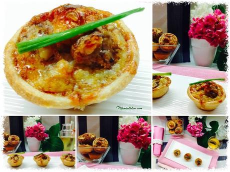 Tartaletas quiche lorraine con jamón y nueces