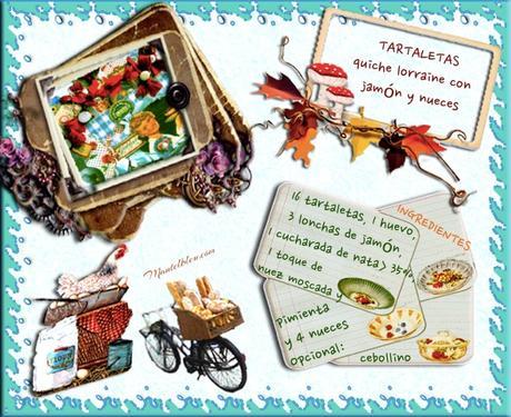 Tartaletas quiche lorraine con jamón y nueces