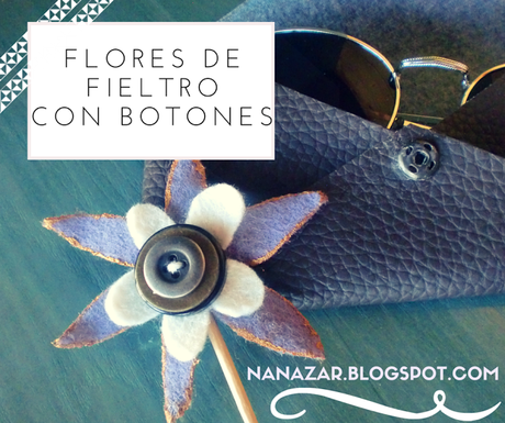 Flores de fieltro con botones