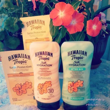 Probando cremas solares Hawaiian Tropic