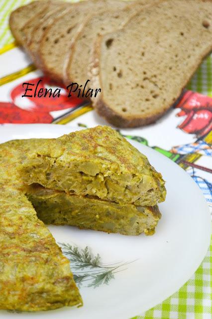 Tortilla de patatas con espárragos verdes (versión ligera)