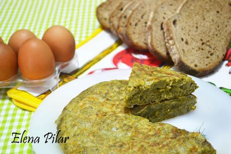 Tortilla de patatas con espárragos verdes (versión ligera)