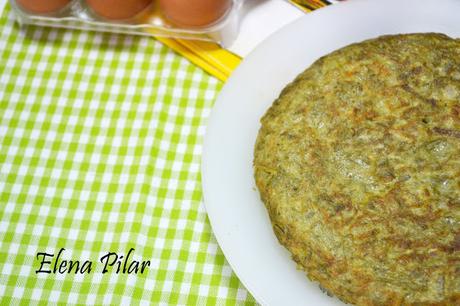 Tortilla de patatas con espárragos verdes (versión ligera)