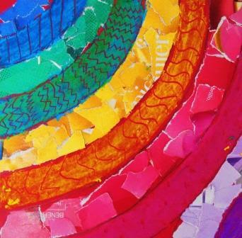 Collage y esgrafiado