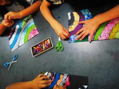 Collage y esgrafiado