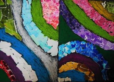 Collage y esgrafiado