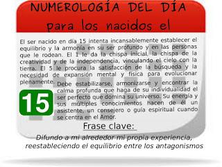 Numerología del día de nacimiento: 6, 15 y 24