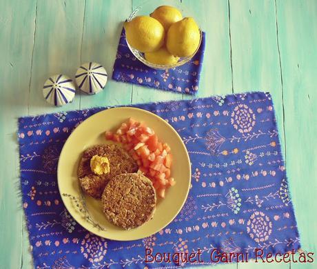 Hamburguesas de arroz integral, lentejas y calabaza
