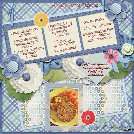 Hamburguesas de arroz integral, lentejas y calabaza