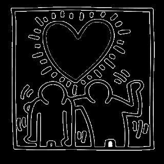 láminas con corazones para colorear, keith haring láminas con corazones para colorear, keith haring