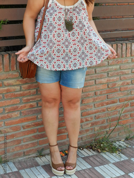 TOP SPF & DENIM SHORT · Outfit