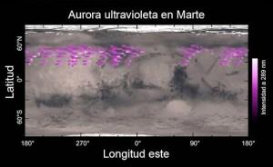 Aurora ultravioleta Marte