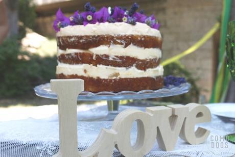 Y que no falte una tarta con flores Boho Nacked Cake
