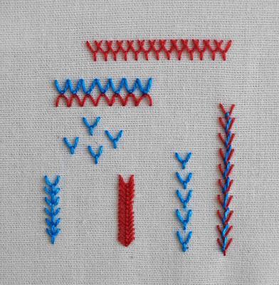 Puntos de bordado: punto de mosca / Embroidery stitches: fly stitch