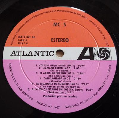 MC5 -Back in the U.S.A LP 1970