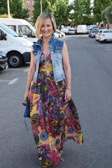Long printed maxi dress