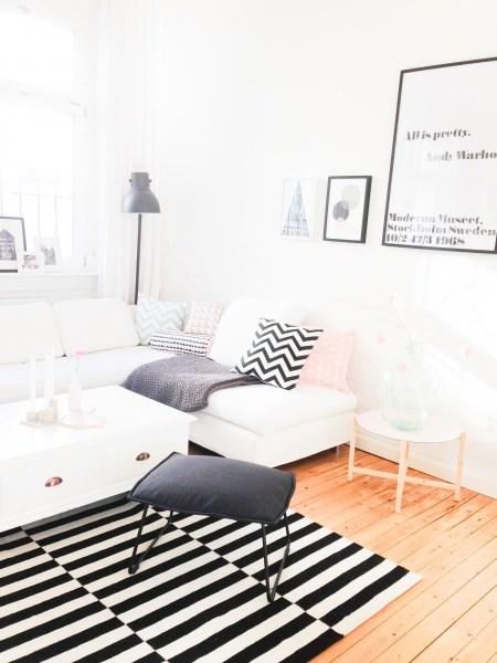 Tener un cachorro te impide...TENER UN SOFÁ BLANCO y un salón como este!