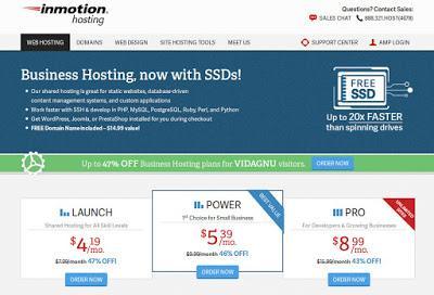 Hasta un 47% de descuento en planes de Hosting de Inmotion