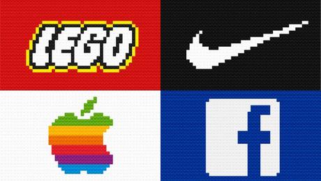 Lego brands: logos de marcas recreados en Lego