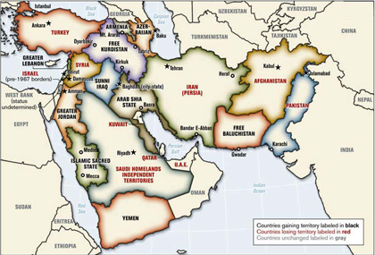 ¿Se podría decir que la 3ª Guerra Mundial comenzó en Mayo de 2006?: Construcción de un nuevo mapa de Oriente Medio.