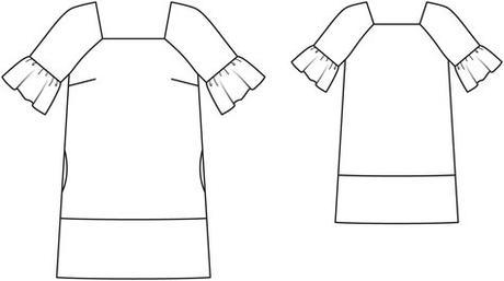 Vestido con volantes en las mangas Vestido con volantes en las mangas