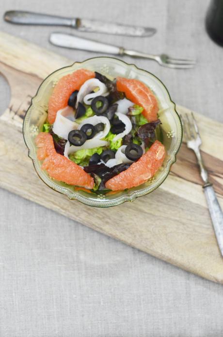 Cenas de rechupete en 25 minutos, como una Ensalada de Bacalao ahumado con naranja