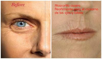 Mascarilla casera reafirmante para el contorno de ojos y labios