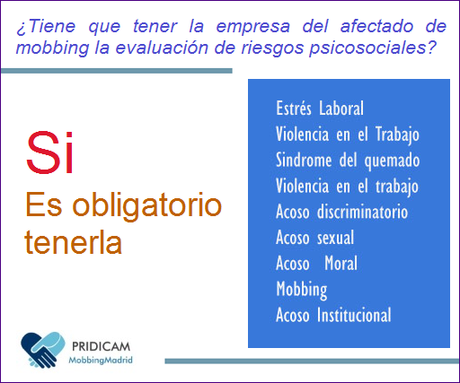 MobbingMadrid Tiene que tener la empresa del afectado de mobbing evaluación de riesgos psicosociales