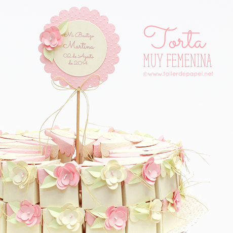 Celebrando con creatividad! Linda Torta de Papel, muy femenina para un Bautizo, Babyshower o Cumpleaños. En Rosa y Verde Agua.