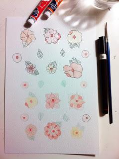 Flores de acuarela