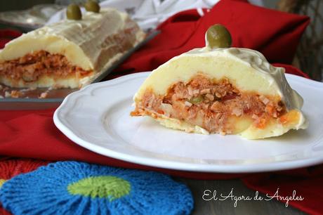 pastel frío de patatas y bonito,pasteles fríos