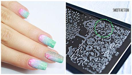 Uñas decoradas con placas de estampación