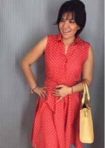 Vestido rojo con puntos Blancos