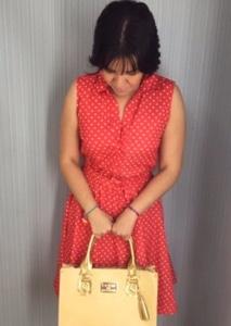 Vestido rojo con puntos Blancos