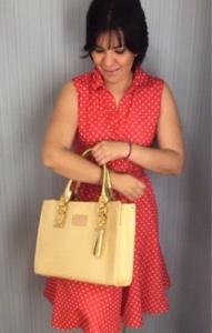 Vestido rojo con puntos Blancos