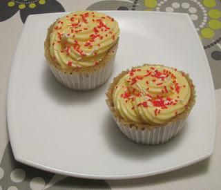 Cupcakes de fresa en microondas