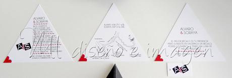 Invitación de boda en caja pirámide