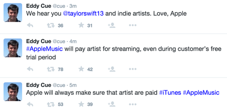 Apple Music cambia sus políticas por Taylor Swift
