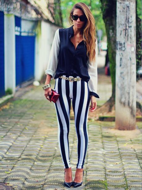 PANTALONES STRIPED PARA MUJERES