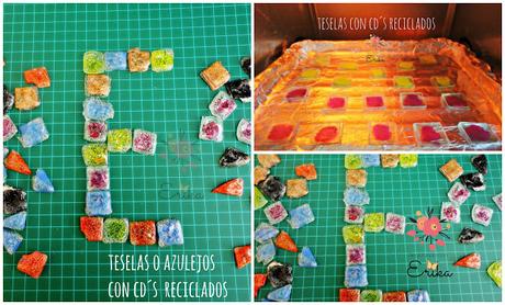 Teselas o azulejos  con cd reciclados, tutorial completo paso a paso