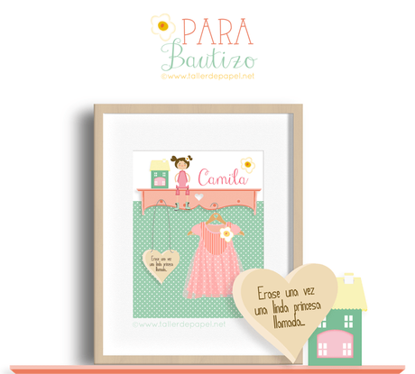 Good Monday! Hoy comienzo esta semana con estas lindas Deco-Láminas, especiales para decorar el dormitorio de las niñas y una gran idea para regalar en su bautizo.