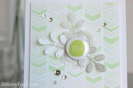 Quick and easy card using stencils and die cuts